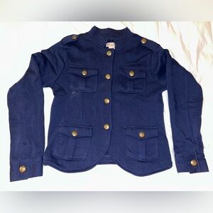 Vintage Glitter Navy Jacket with Gold Buttons Women’s Medium